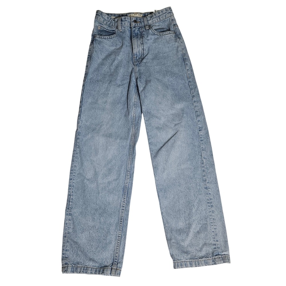 Pull&Bear Baggy High Waisted Wide Leg Light Wash Blue Jeans USA 27 EUR 32